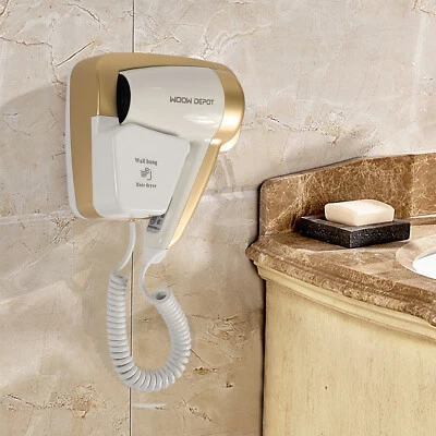 1200W Hair Dryer Wall Mounted Salon Blower 2 Speed Space Saving for Hotel Home - Image 1 of 4