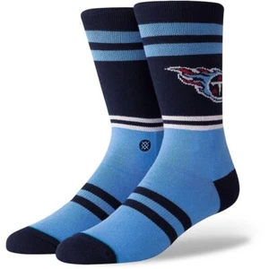 TENNESSEE TITANS BLUE LOGO CREW SOCKS LARGE AUTHENTIC NFL FOOTBALL TEAM NEW - Picture 1 of 2