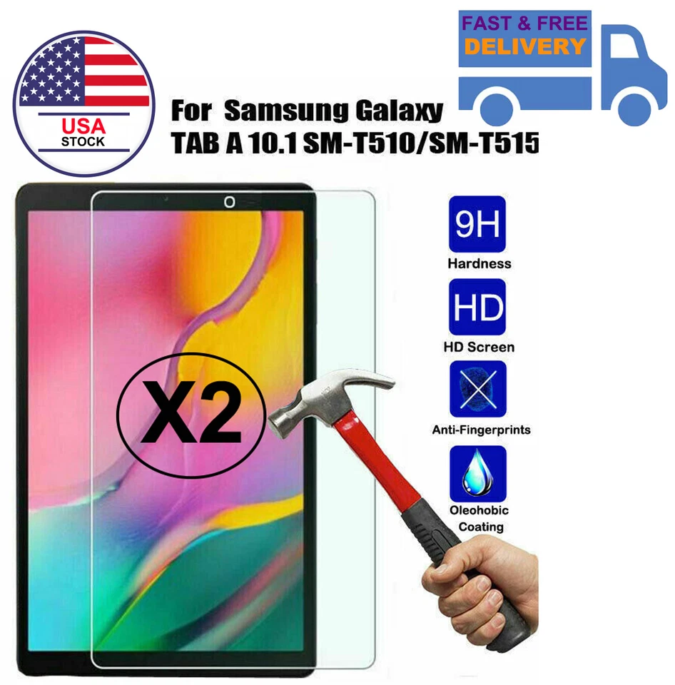2-Pack Tempered Glass Protector For Samsung Galaxy Tab A 10.1 2019 T510 / T515 - Image 1 of 4