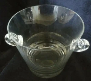 "CUBO DE HIELO DE CRISTAL CON ASAS LATERALES EN FORMA DE CARACOL 6,5" - Imagen 1 de 9