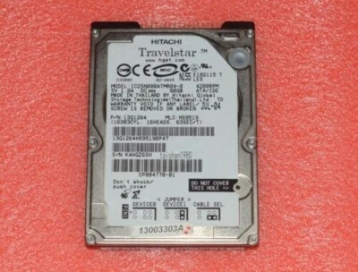 Hitachi Travelstar IC25N080ATMR04-0 80GB 4200RPM 2.5" PATA/IDE 8MB Hard Drive - Image 1 of 3