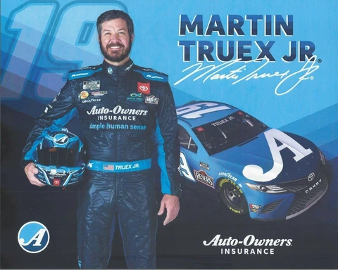 2021 MARTIN TRUEX JR "AUTO-OWNERS INSURANCE” #19 NASCAR CUP SERIES POSTCARD Cover