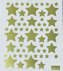 57 Gold Foiled Star Stars Scrapbooking Craft Card Stickers - Picture 1 of 1