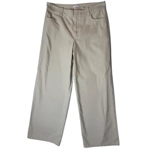 Vince Women's 12 Washed Twill Wide Leg Pants Haystack Casual High Rise Cotton - Picture 1 of 7