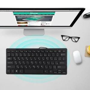 Mini Wired USB Portable Arabic Keyboard 78 Keys Office Game for Laptop Desktop - Picture 1 of 9