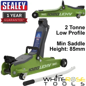 Sealey Trolley Jack 2 Tonne Low Entry Short Chassis Green Car Lift Heavy Duty - Picture 1 of 3