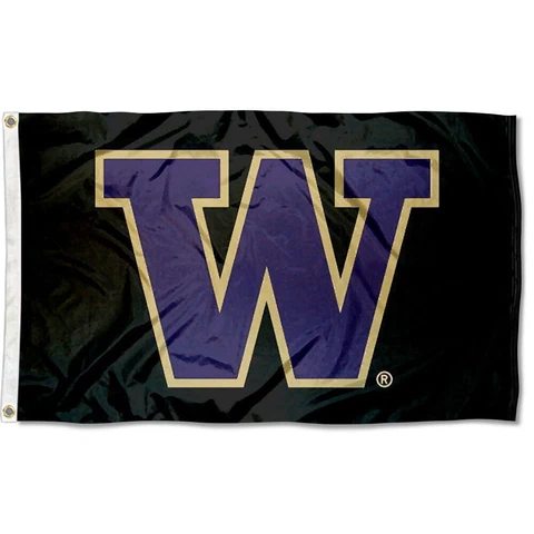 Washington Huskies UW Blackout Flag 3x5 Banner Cover