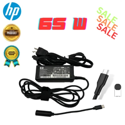 Cargador adaptador USB-C tipo C 65 W vatios para portátil Lenovo HP Dell Acer Chromebook Foto 1 de 4