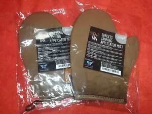 2 Pack New Individually Wrapped Self Tanning Applicator Mitts Brown - Picture 1 of 3