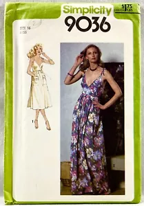 1979 Simplicity Schnittmuster 9036 Damen Rücken Wickel Sommerkleid Größe 16 Vintage 16481 - Bild 1 von 2