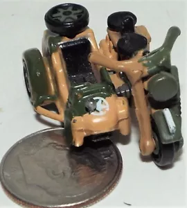 Small Micro Machine WWII type US Army BMW Motorcycle w/Sidecar in Camouflage #2 - Picture 1 of 4