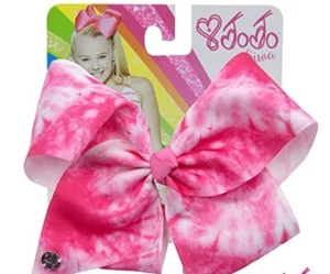 New JoJo Siwa Large Signature Hot Pink White Tie Dye Bow Nickelodeon NWT - Picture 1 of 4