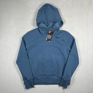 Under Armour Rival Hoodie Sweatshirt Womens Medium Tunnel Neck Blue NWT - Picture 1 of 7