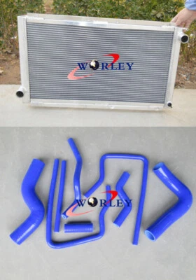 Aluminum radiator + blue hose for SUBARU IMPREZA WRX GC8 STI 2.0L 1992-2000 MT - image 1 of 4