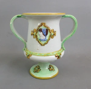 Antique Large Italian Majolica Hand Painted Decorative Cup 1890s PERFECT GIFT - Picture 1 of 5