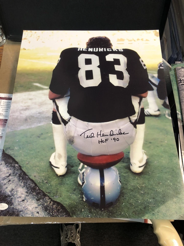 OAKLAND RAIDERS TED HENDRICKS SIGNED 16X20 PHOTO HOF 1990 JSA CERTIFIED - Image 1 of 1