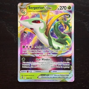 Serperior VSTAR 008/195 Pokémon Plata Tempestad Espada y Escudo Ultra Raro Holo Casi Nuevo - Imagen 1 de 2