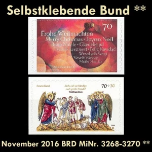 BRD MiNr. 3268-3270 ** Selbstklebende Bund November 2016, postfrisch - Picture 1 of 3