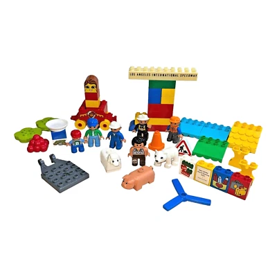 Lego Duplo Lot-Minifigs-Vintage Animals-Cave woman-Awning-Lion Carriage-Bricks - Image 1 of 4