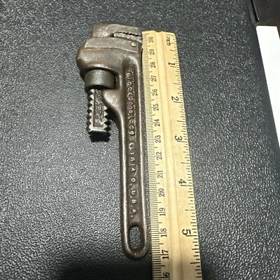 VINTAGE RIDGID 5-1/2” LONG OFFSET PIPE WRENCH 1727623 RIDGE TOOL CO. ELYRIA USA - Image 1 of 4