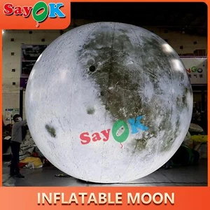Inflatable Moon With LED Lights Hanging Inflatable LED Moon Planet Model Toys - Picture 1 of 7