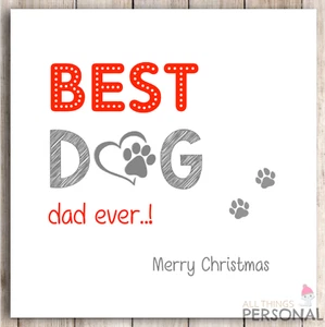 Funny Christmas Card from the Dog - Best Dog Dad Christmas Card - Dog Daddy - Picture 1 of 9