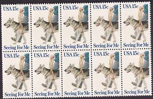 Scott #1787 Seeing For Me (Dog) Block of 10 Stamps - MNH - Picture 1 of 2