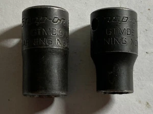 Snap-on Tools 1/4" Drive Lot of 2 Shallow Industrial Sockets GTMD8, GTMD10, GUC - Bild 1 von 4
