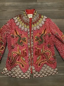 Hermosa chaqueta Dynasty vintage con cuentas lentejuelas Phoenix pequeña extra pequeña - Imagen 1 de 14