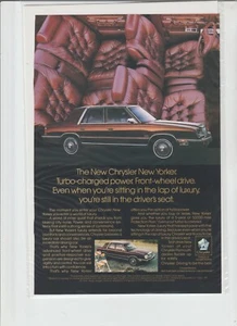 "Anuncio original de revista Chrysler New Yorker 1987 ""Potencia turboalimentada" - Imagen 1 de 1