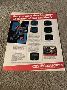 Vintage 1983 GORF & WIZARD OF WOR CBS Video Game Print Ad - Picture 1 of 1