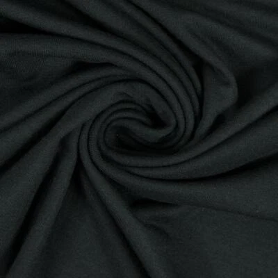 Modal Jersey uni schwarz Modestoff Damenstoff einfarbig (Preis=0,5m) - Bild 1 von 3