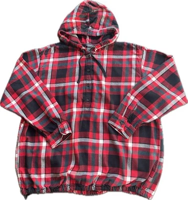 Eddie Bauer Franela Pullover Sudadera con Capucha Camisa Roja Negra Blanca Cuadros Algodón/Lyocel XL Foto 1 de 4