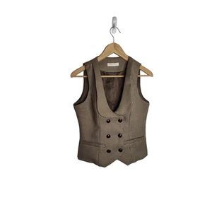 Gilet aderente vintage Belle Poque pied de poule Academia preppy goblincore S - Foto 1 di 6