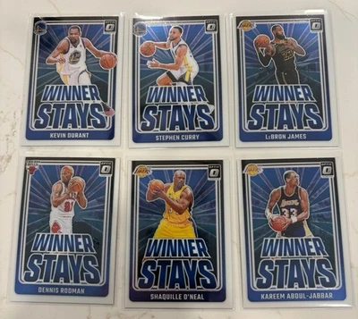 2024-25 PANINI DONRUSS OPTIC WINNER STAYS 6 Card LOT Curry, James, O’Neal - Image 1 of 2