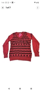 FOCO Ugly Sweater INDIANA HOOSIERS Christmas 100% Cotton Womens Size Medium NWT - Picture 1 of 4
