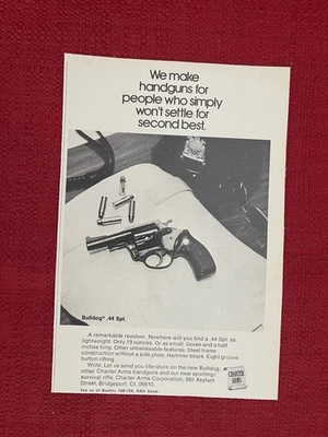 Vintage 1974 Charter Arms Handguns Bulldog .44 Advertisement - Image 1 of 3