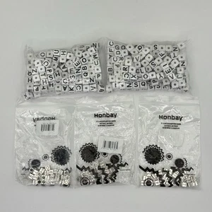 Buchstaben & Zahlen Perlen 2 Größen Auffädeln Schmuck Herstellung Handwerk Zum Selbermachen Kunst Menge 5 Pks - Bild 1 von 6