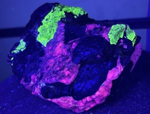 Fluoreszierender Willemit Calcit Franklinit Mineral Sterling Mine, New Jersey (29 - Bild 1 von 20