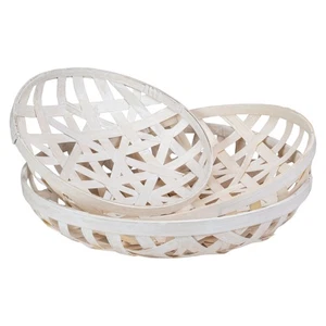Northlight Set of 3 White Lattice Tobacco Table Top Baskets - Picture 1 of 4