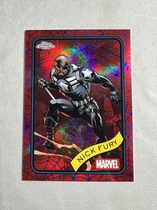 2025 Topps Chrome Marvel Comics Nick Fury #193 Blue&Red Spider Web /62 - Picture 1 of 2