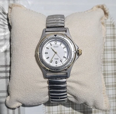 Orologio Orient Watch Co Ltd Japan Waterproof Acciaio Inossidabile Vintage - Immagine 1 di 4