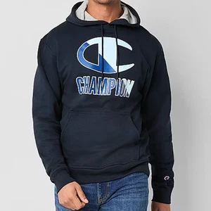 Champion Herren Navy Powerblend Fleece Langarm Pullover Hoodie, Gr. Medium - Bild 1 von 4