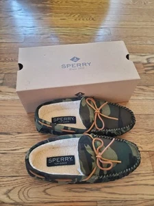 Sperry Slippers Men's 9 Camo Moccasins Faux Lining Shoes Brandon Trapper NWB - Picture 1 of 6