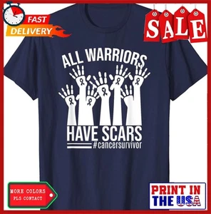 All Warriors Have Scars  Lung Cancer Survivor Unisex T-Shirt - Picture 1 of 6