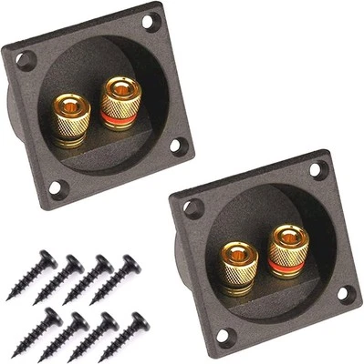 BRAND: XYRSTOLR 2Pcs 2.2 Inch Square 2-Way Speaker Box Terminal Cup with...