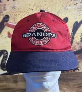 Worlds Greatest Grandpa Hat Red Adjustable With Snapback Used - Picture 1 of 7
