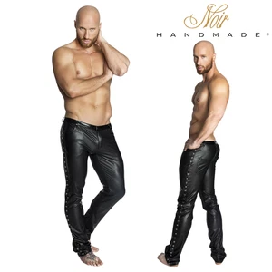 Noir Handmade Men’s Wetlook PVC Pants with Pockets Zipper & Button Detail Sexy - Picture 1 of 4