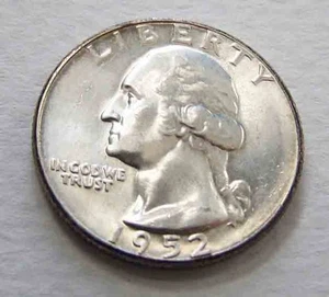 1952-P Washington Silver Quarter AU - Picture 1 of 2