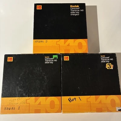 Kodak Slide Carousel Transvue 140 Slide Trays With Boxes Lot Of 3 / EUC - Image 1 of 4